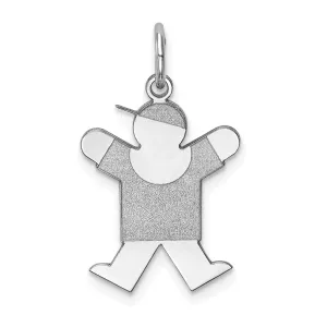 14k White Gold Boy With Hat Joy Charm