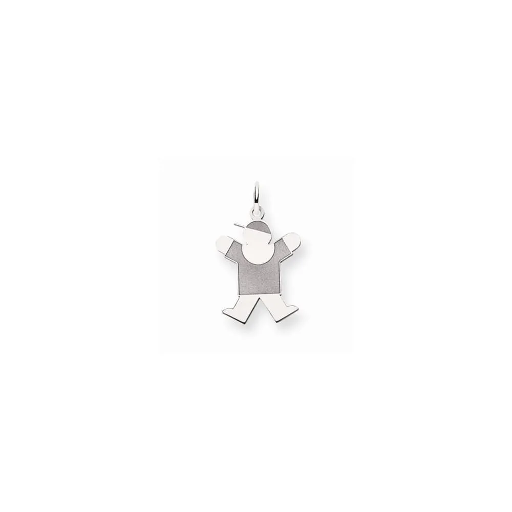 14k White Gold Boy With Hat Joy Charm