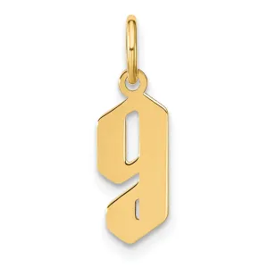 14K Yellow Gold Lower Case Letter G Initial Charm Pendant