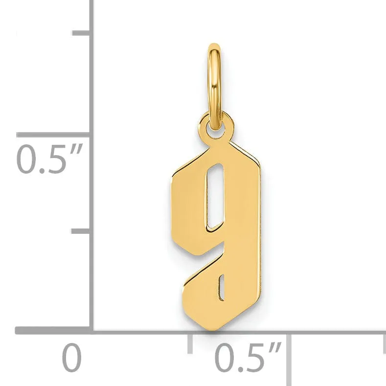 14K Yellow Gold Lower Case Letter G Initial Charm Pendant