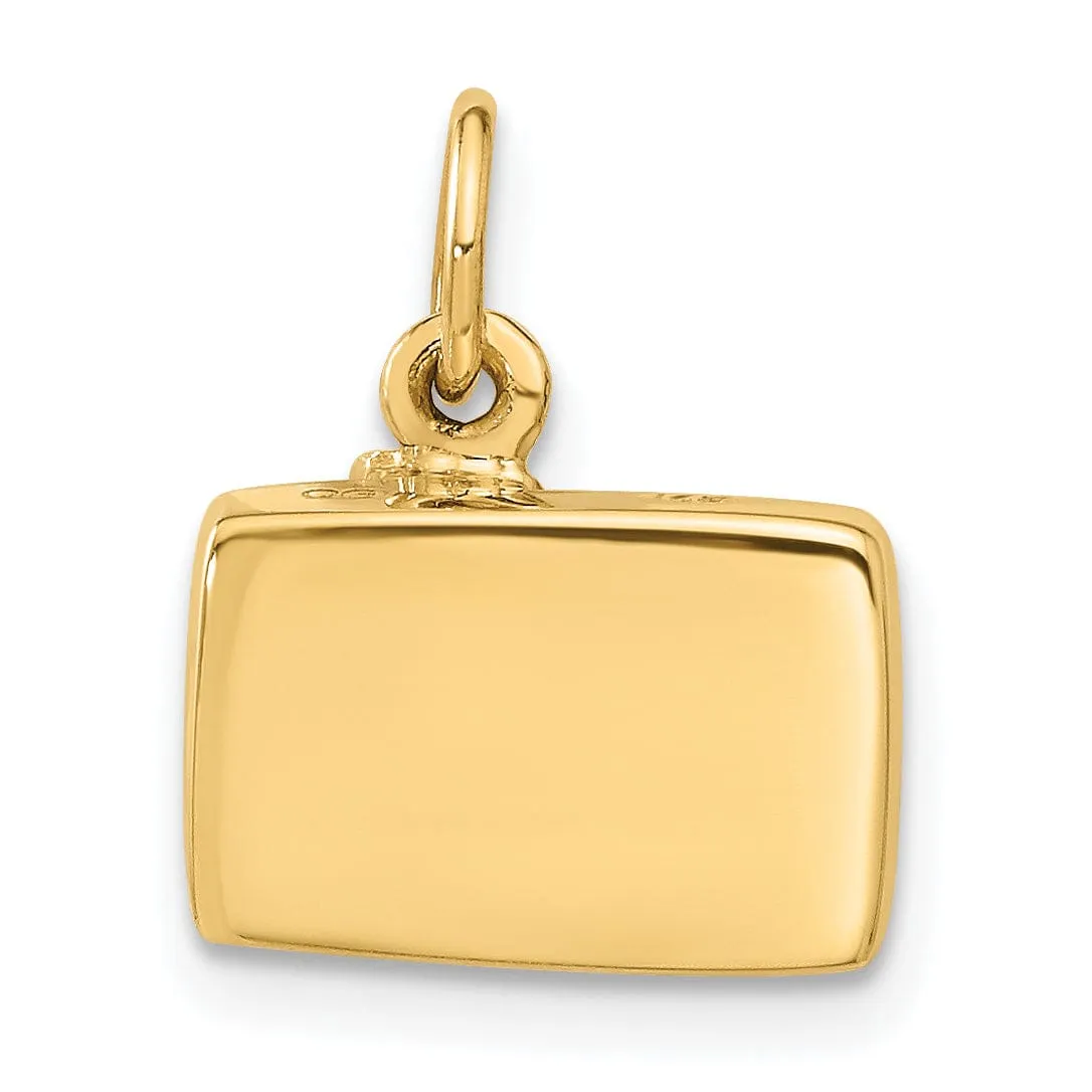 14K Yellow Gold Polished Finish Moveable 3-D Sardine Can Pendant