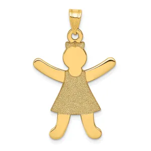 14k Yellow Gold Polished Girl Charm Pendant