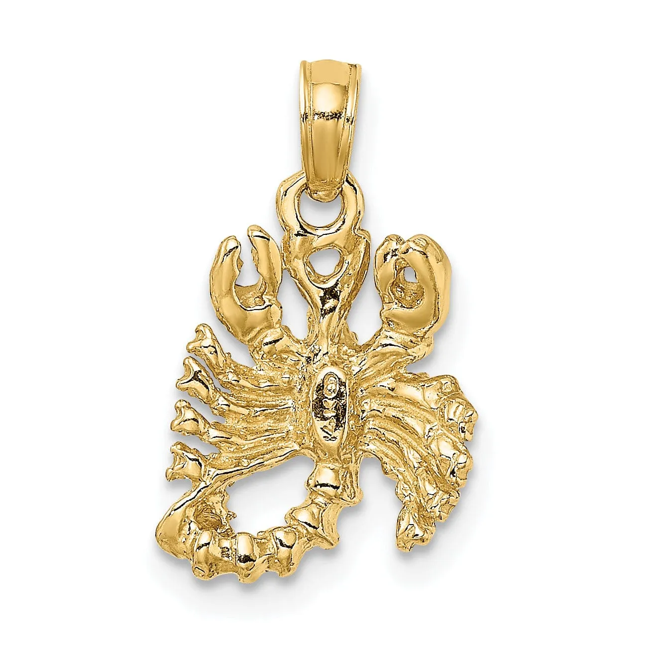 14k Yellow Gold Polished Texture Finish3-D Scorpio Zodiac Charm Pendant