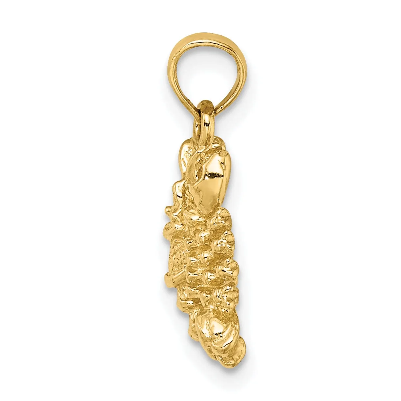 14k Yellow Gold Polished Texture Finish3-D Scorpio Zodiac Charm Pendant