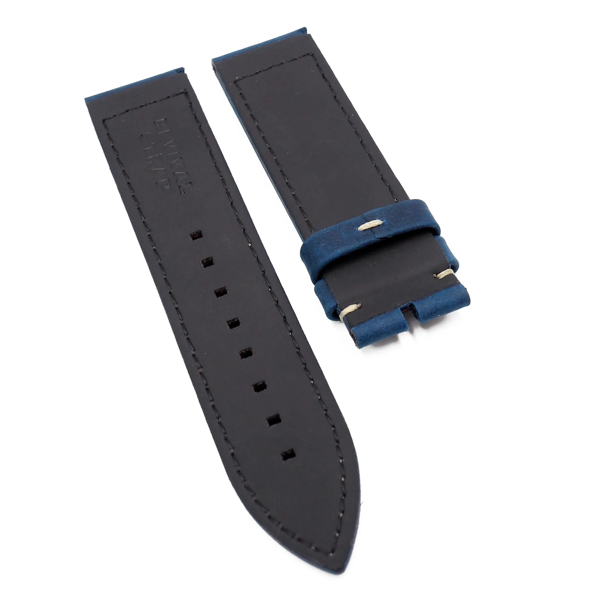 20mm, 23mm Space Blue Matte Calf Leather Watch Strap For Zenith