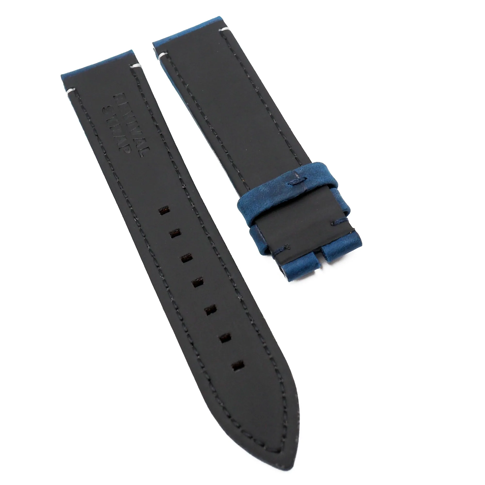 20mm Space Blue Matte Calf Leather Watch Strap For Zenith