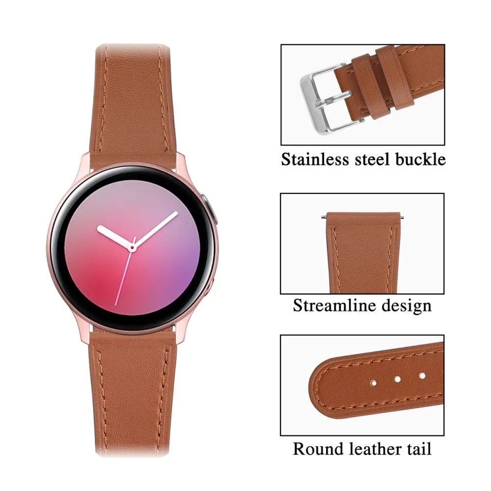 22mm Universal cowhide genuine leather watch strap - Brown