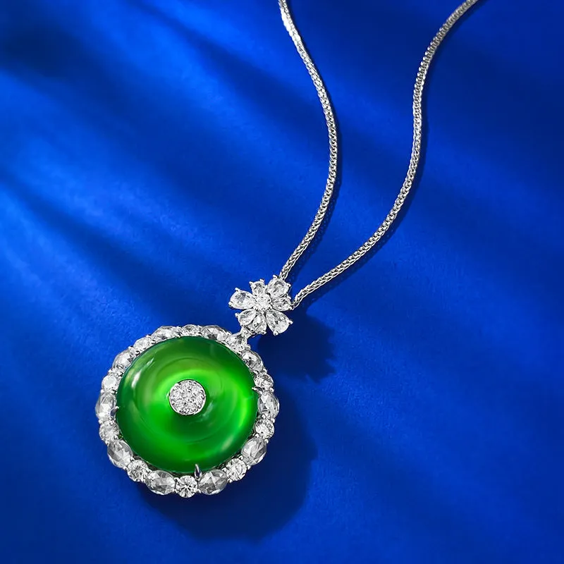 925 Silver Jade Buckle Necklace