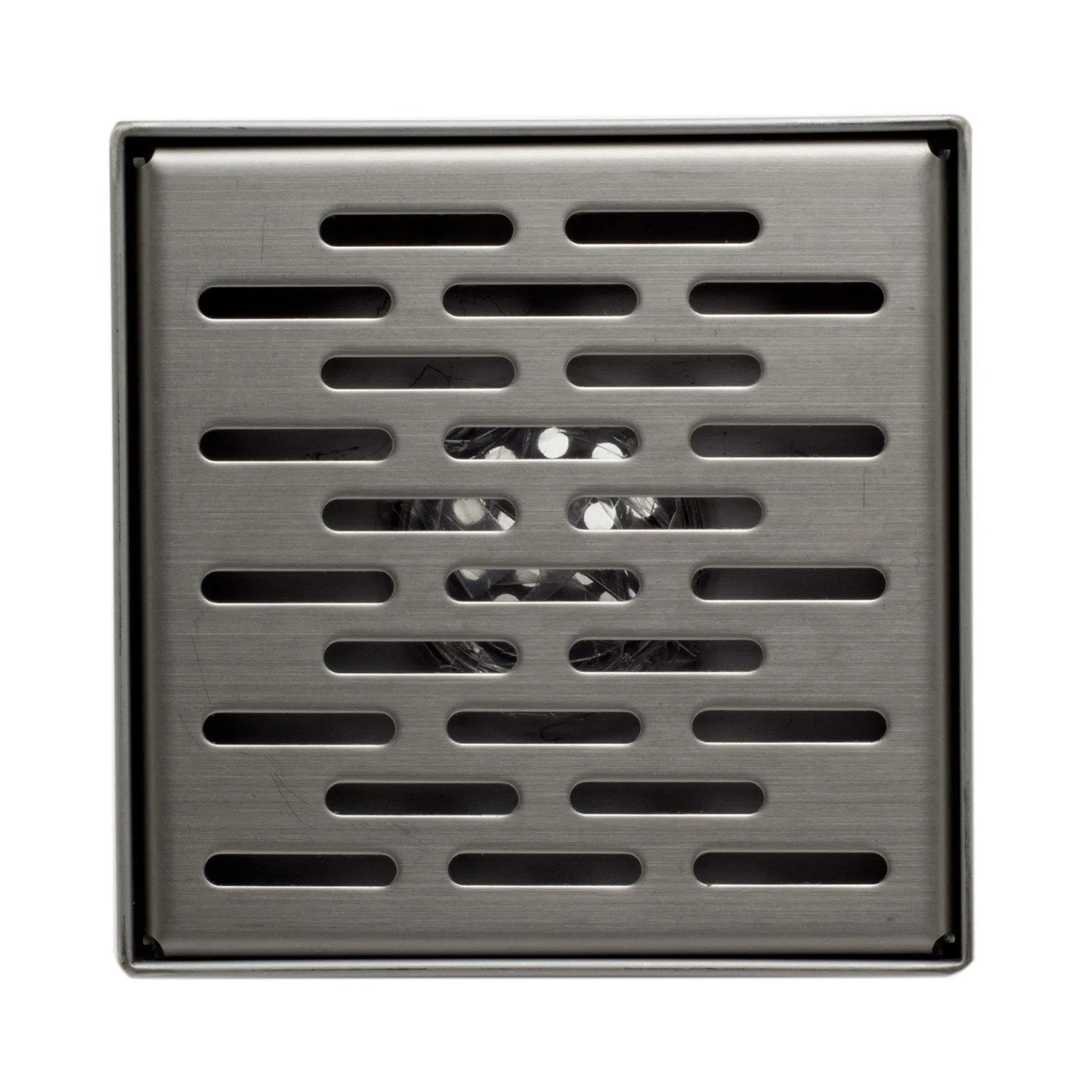 ALFI ABSD55C-BSS 5" x 5" Square Stainless Steel Shower Drain with Groove Holes