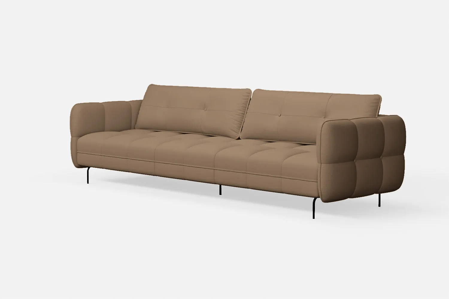 Anzio 4 Seater Sofa Stone Leather