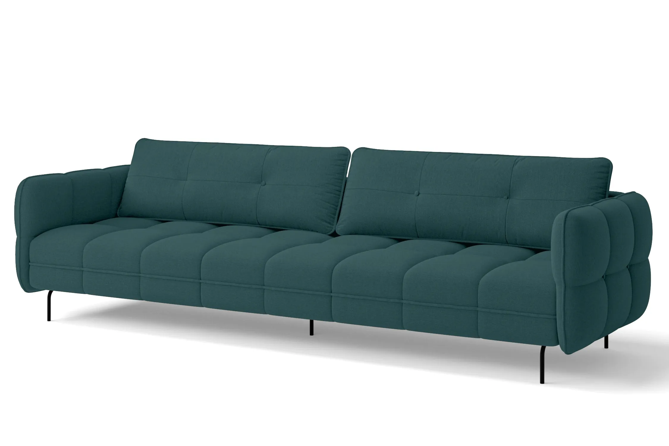 Anzio 4 Seater Sofa Teal Linen Fabric