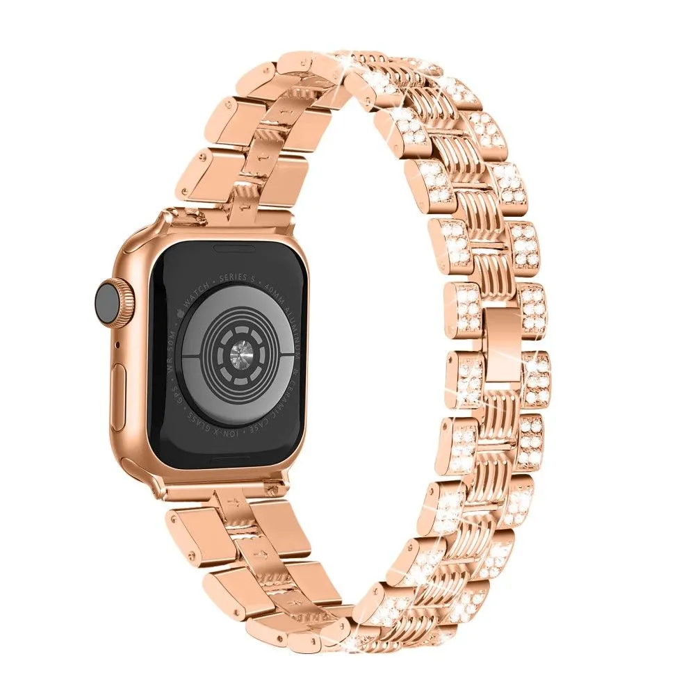 Apple Watch (45mm) rhinestone stainless steel watch strap   cover - Rose Gold / Rose Gold