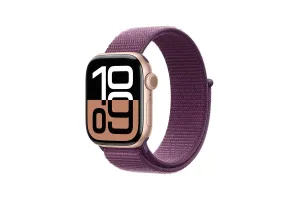 Apple Watch Series 10 | 46mm | Rose Gold Aluminium Case Plum Sport Loop