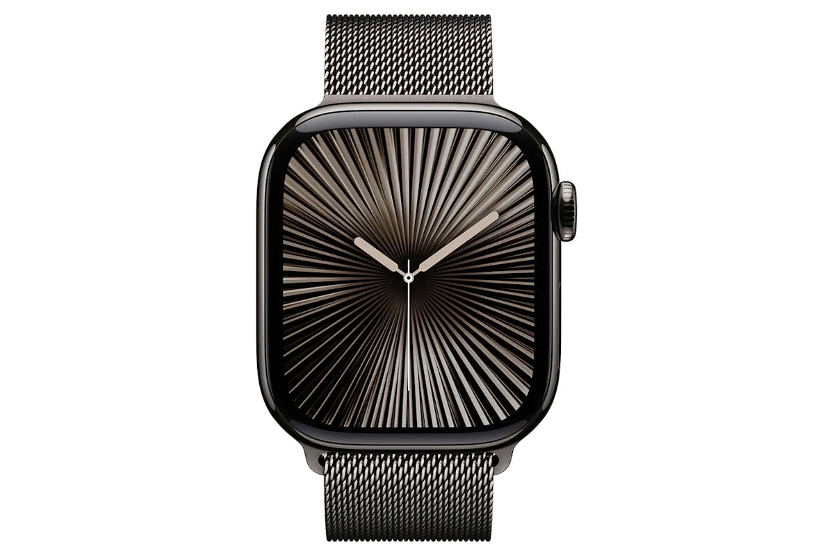 Apple Watch Series 10 GPS   Cellular | 42mm | Slate Titanium Case with Slate Milanese Loop