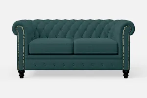 Aversa 2 Seater Sofa Teal Linen Fabric