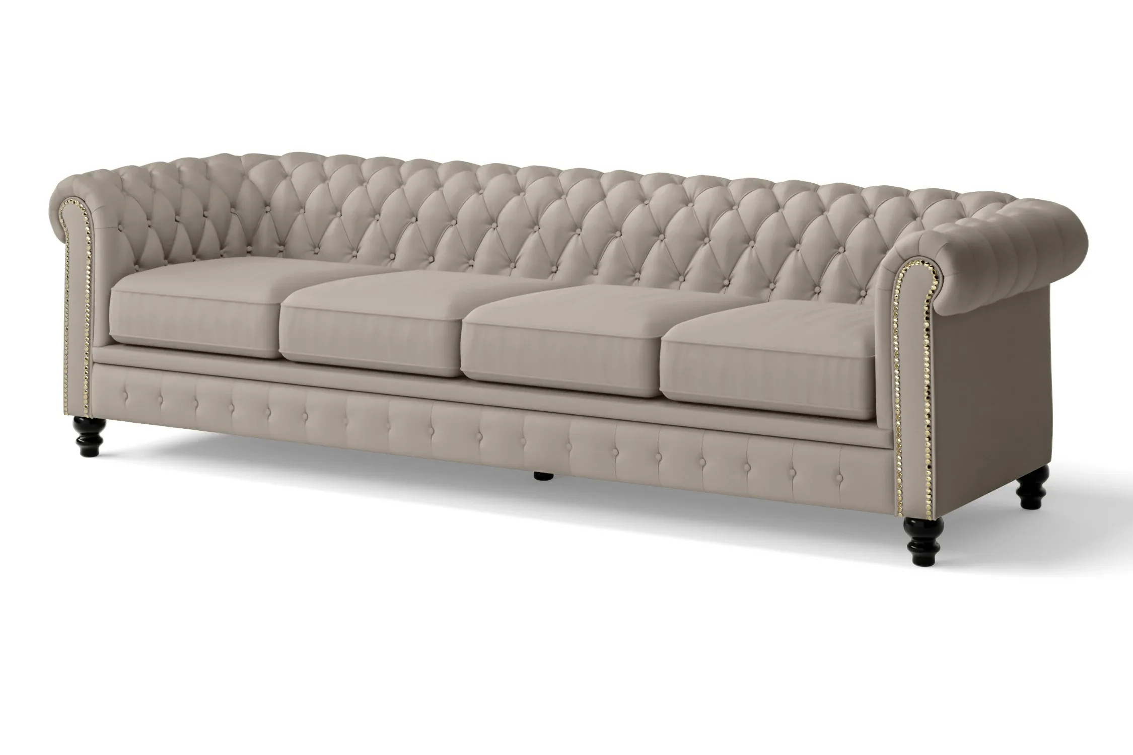 Aversa 4 Seater Sofa Sand Leather