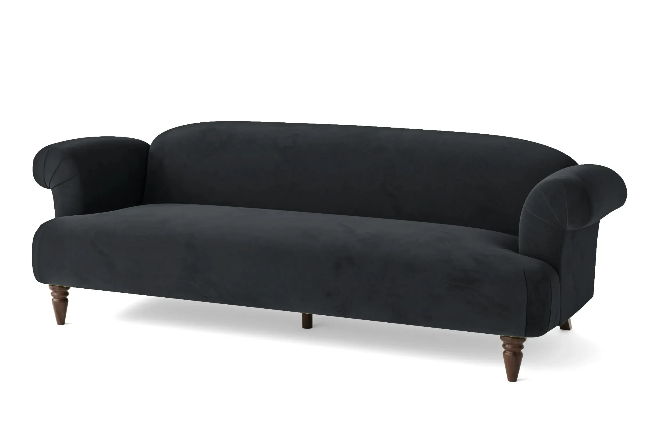 Barberton 4 Seater Sofa Dark Grey Velvet