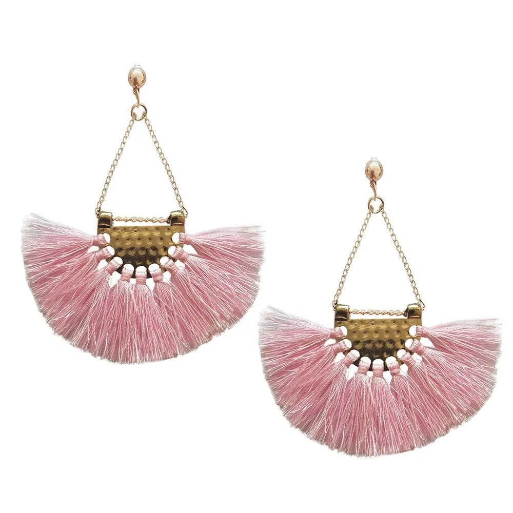 Bohemia charming fan pattern handmade earrings fashion Party