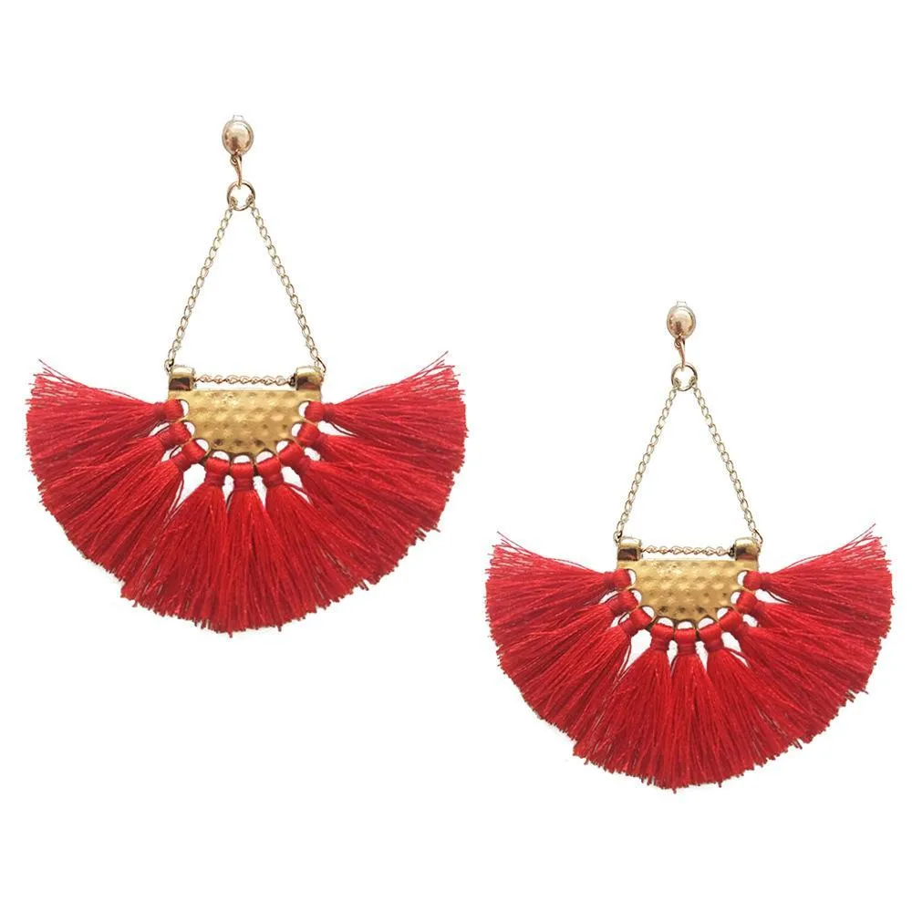 Bohemia charming fan pattern handmade earrings fashion Party