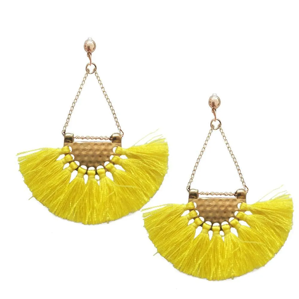 Bohemia charming fan pattern handmade earrings fashion Party