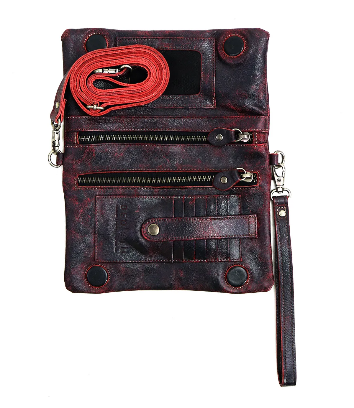 Cadence Red Black Delux Convertible Clutch