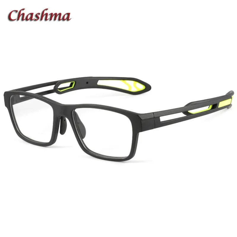 Chashma Men's Full Rim TR 90 Resin Titanium Square Sport Frame Eyeglasses 1927