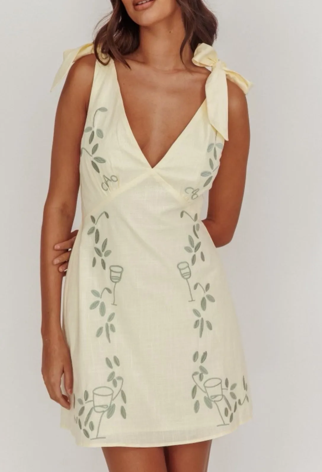 Ciao Butter/Sage Mini Dress