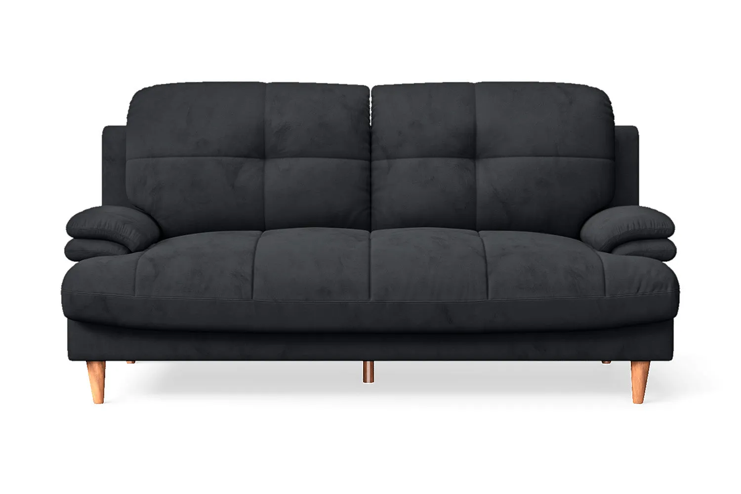 Cosenza 3 Seater Sofa Dark Grey Velvet