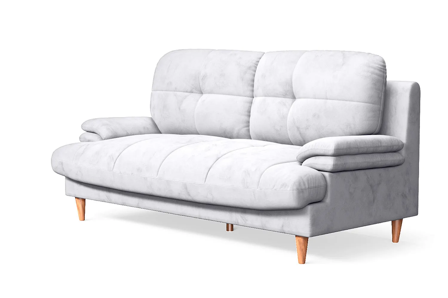 Cosenza 3 Seater Sofa Silver Velvet