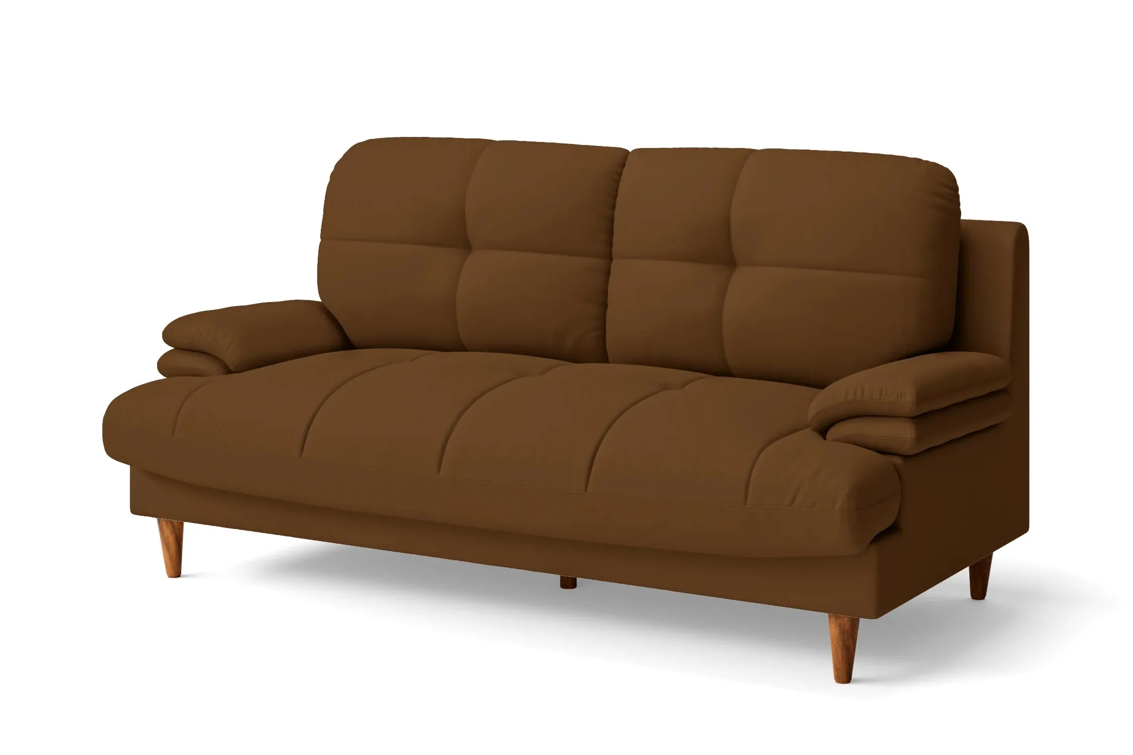 Cosenza 3 Seater Sofa Walnut Brown Leather