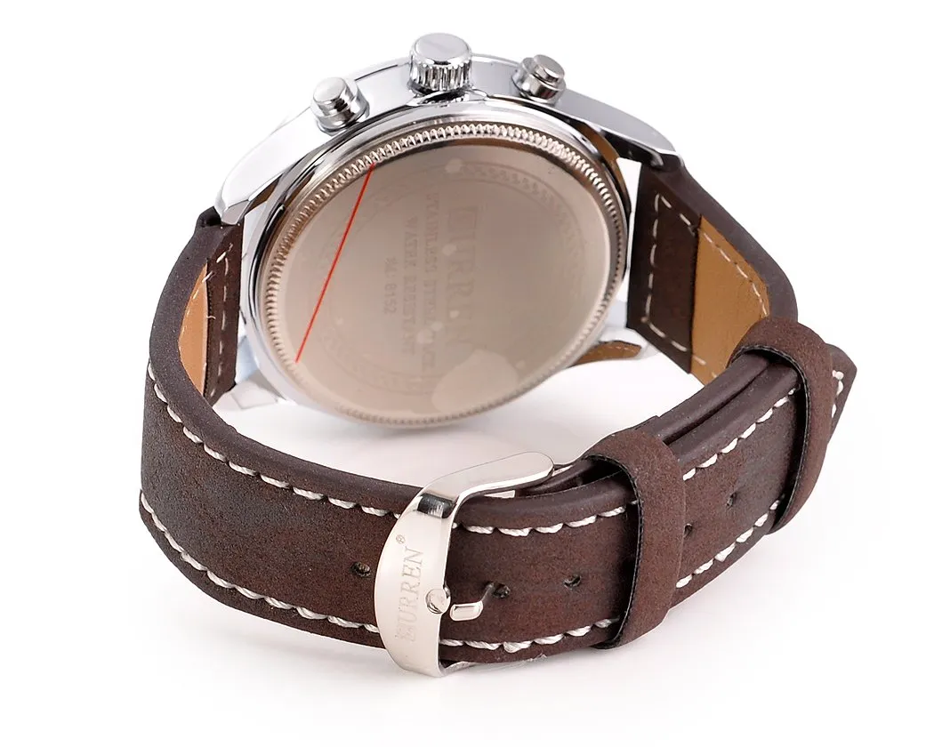 CURREN Racer Stylish Matte Leather Band Men Wrist Watch