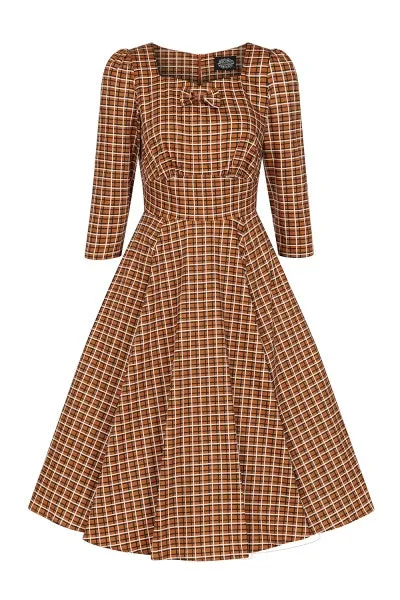 Daniella Check Swing Dress by Hearts and Roses