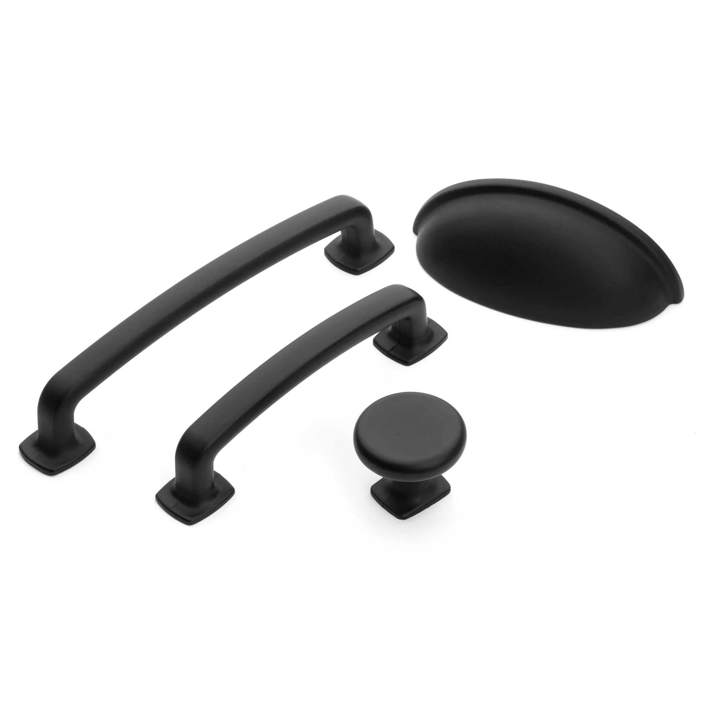 Diversa Matte Black Trinity 3-3/4" (96mm) Cabinet Drawer Pull