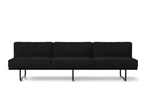 Emilia 3 Seater Sofa Black Leather