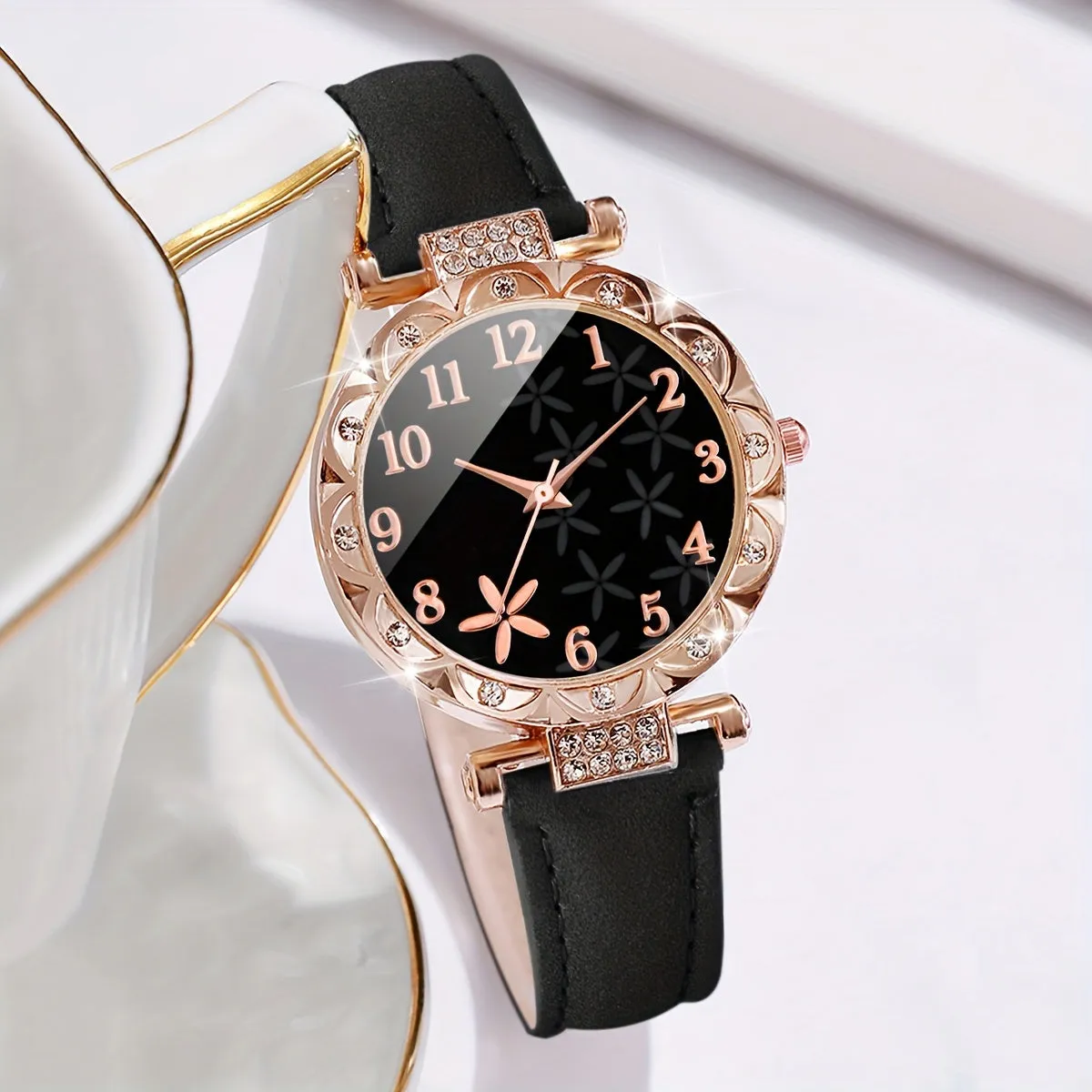 Floral Quartz Watch Set Perfect Gift for Mom 6pcs