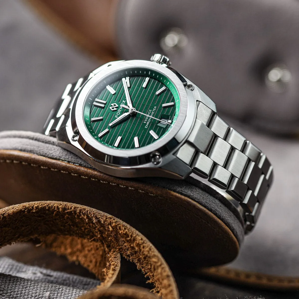 Formex Essence 39 Automatic Chronometer Watch - Green / Steel Bracelet