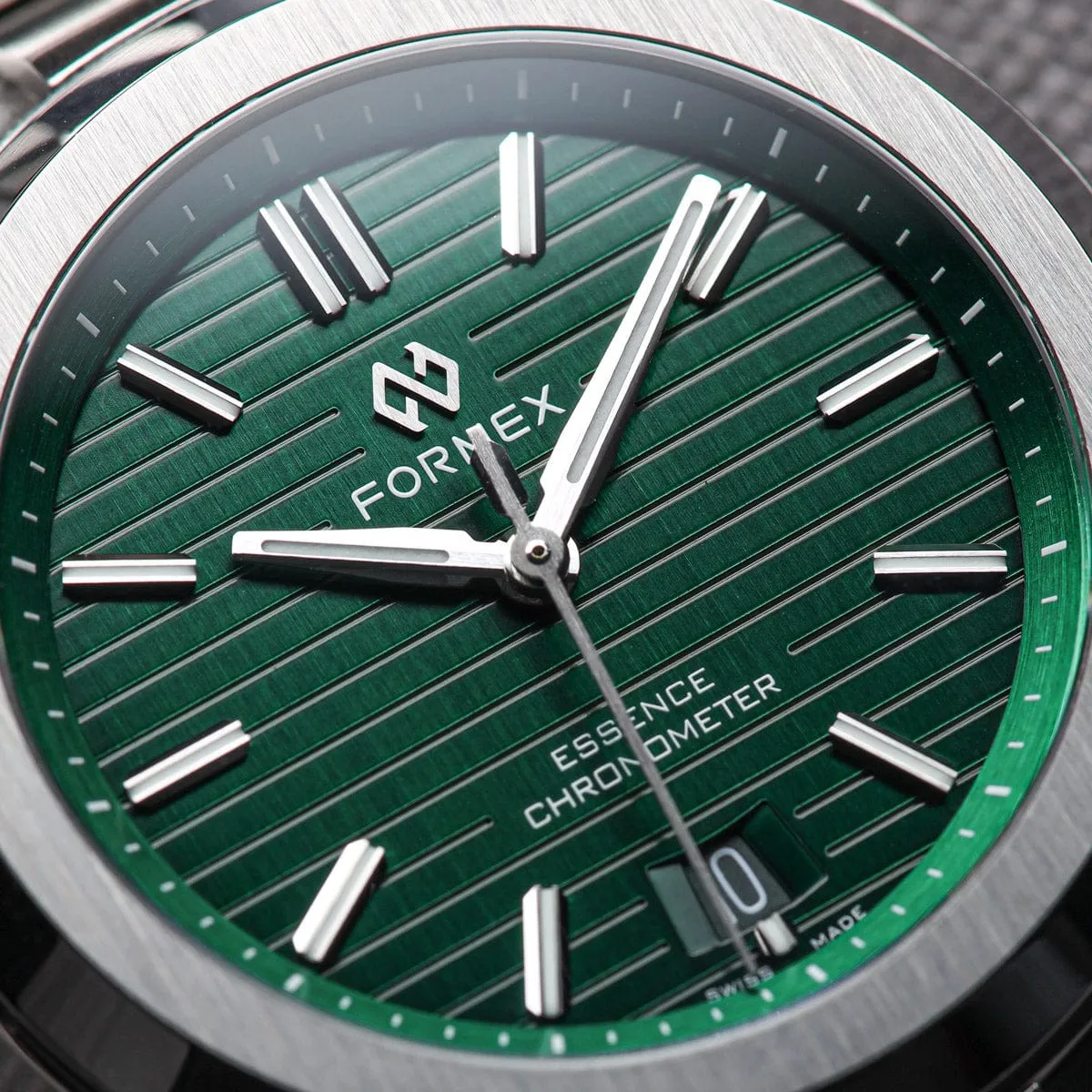 Formex Essence 39 Automatic Chronometer Watch - Green / Steel Bracelet