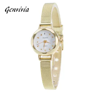 GENVIVIA Ladies Stainless Steel Waterproof Wrist Watch