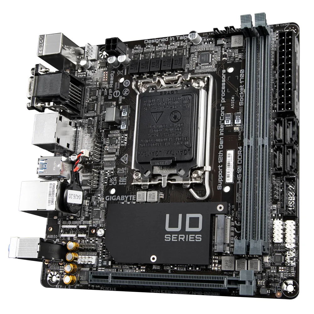 Gigabyte Motherboard H610i Ddr4 - 1.0 - Mini-Itx - Lga1700-Socket - H610