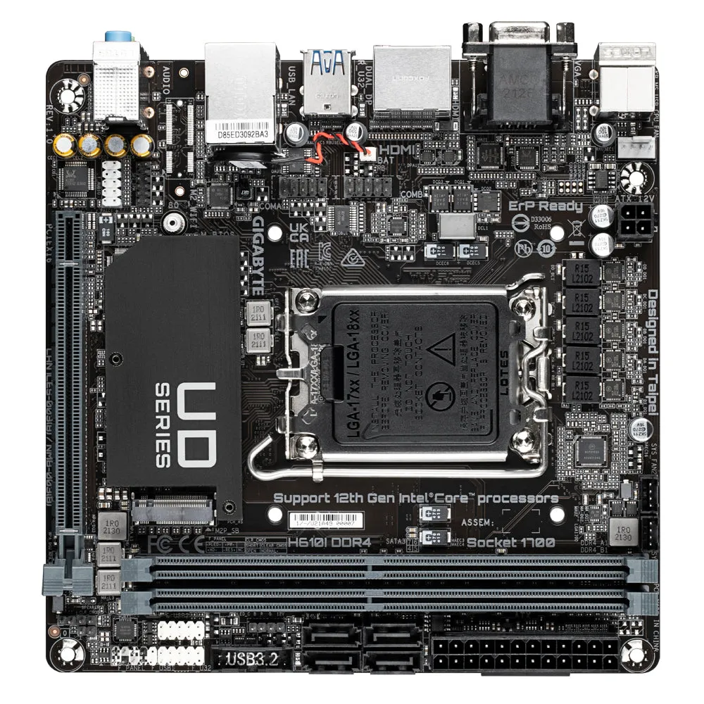 Gigabyte Motherboard H610i Ddr4 - 1.0 - Mini-Itx - Lga1700-Socket - H610