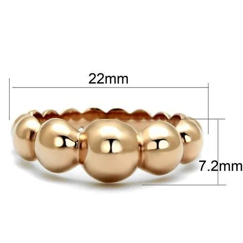 IP Rose Gold(Ion Plating) Stainless Steel Ring with No Stone for Women Style TK2967