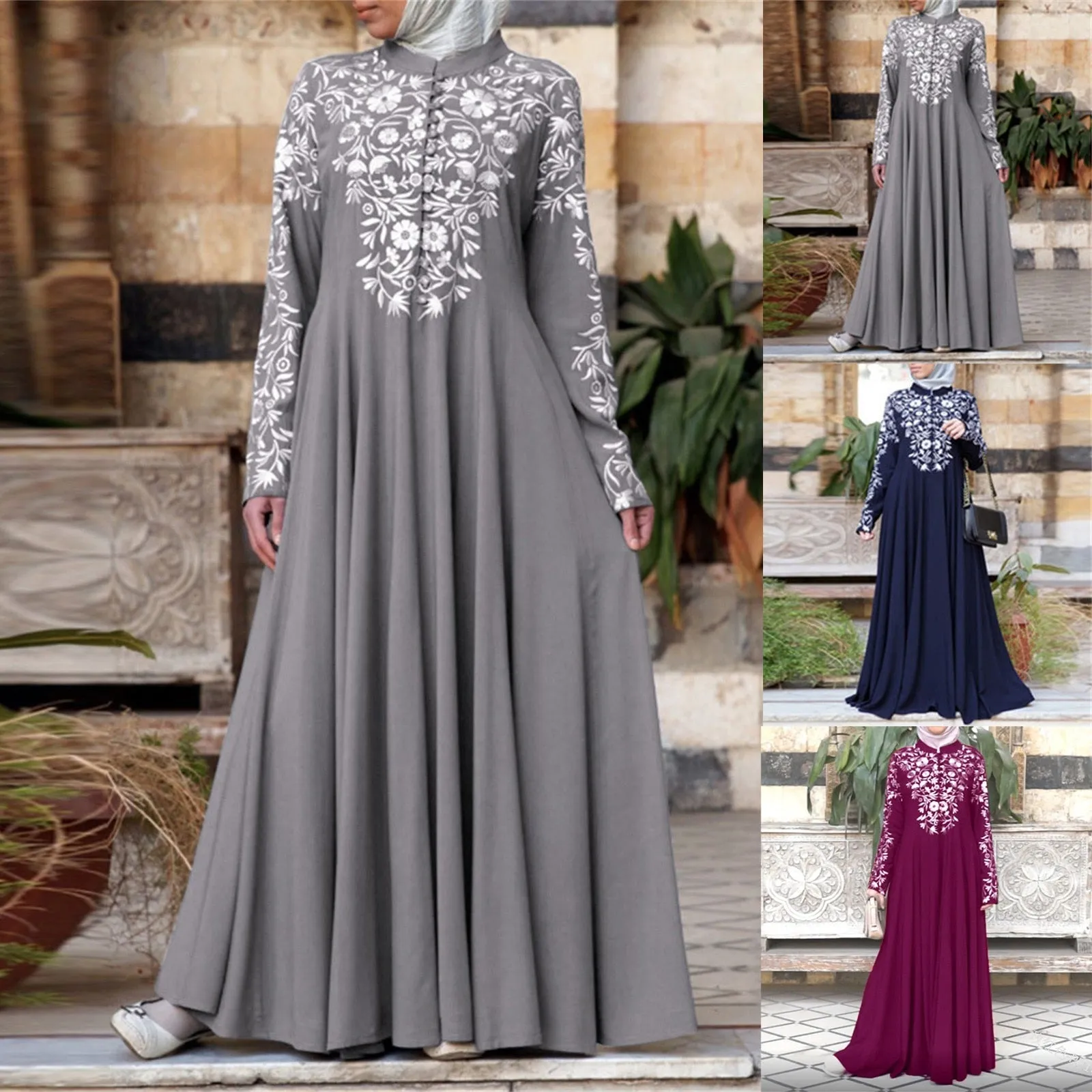 Jersey Abaya Dress Evening Abaya with Lace