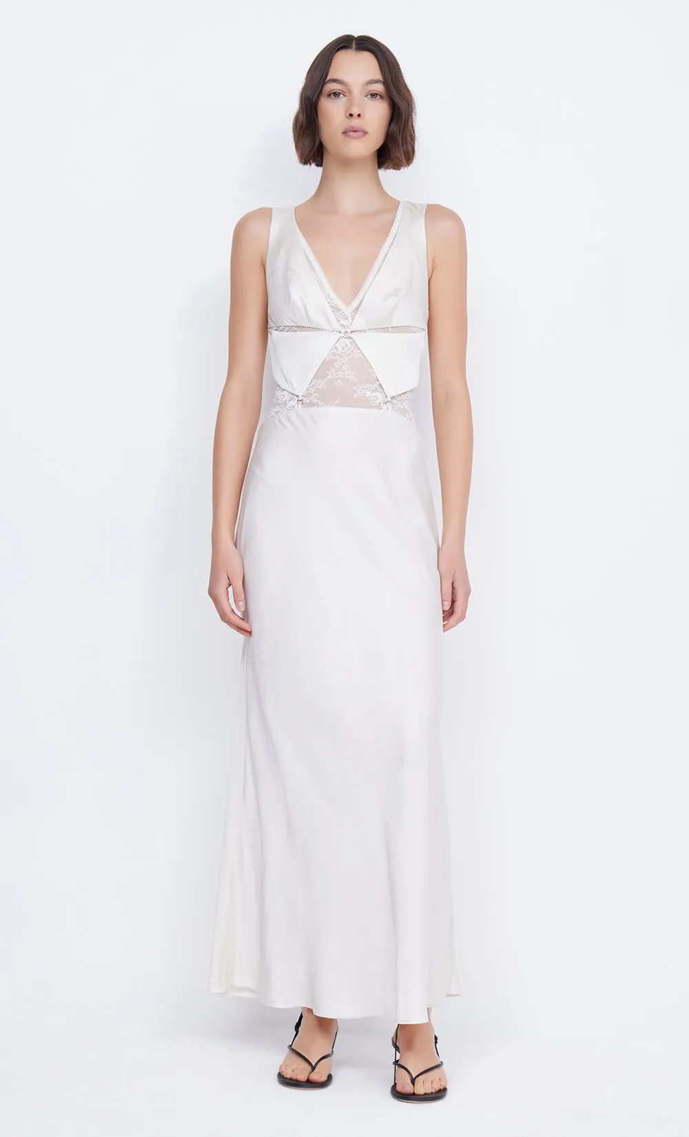 JULIETTE V NECK MAXI DRESS - IVORY