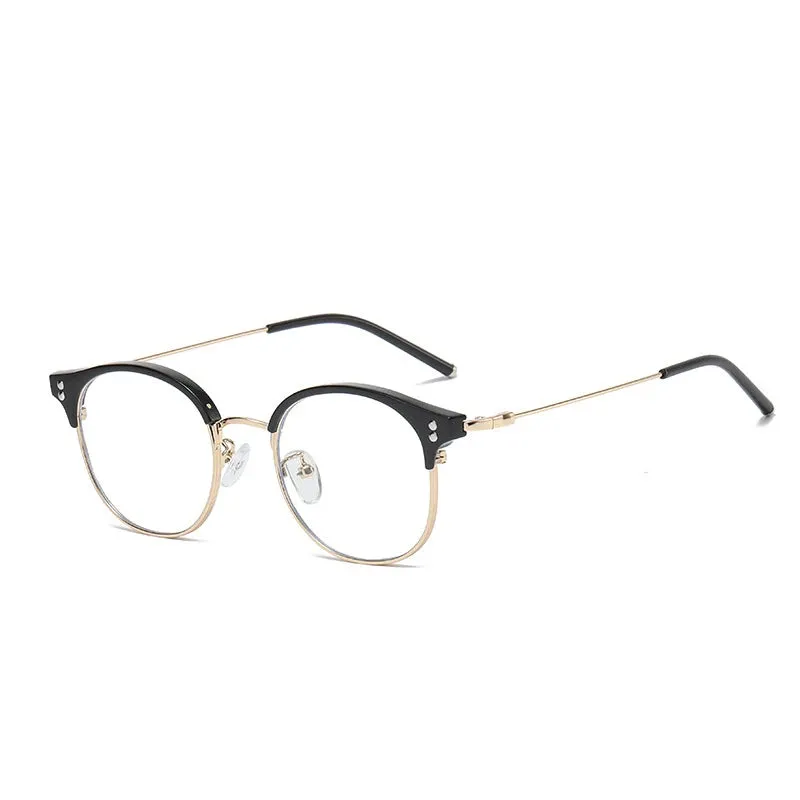 Kocolior Mens Full Frame Small Browline Square Alloy Reading Glasses 22001