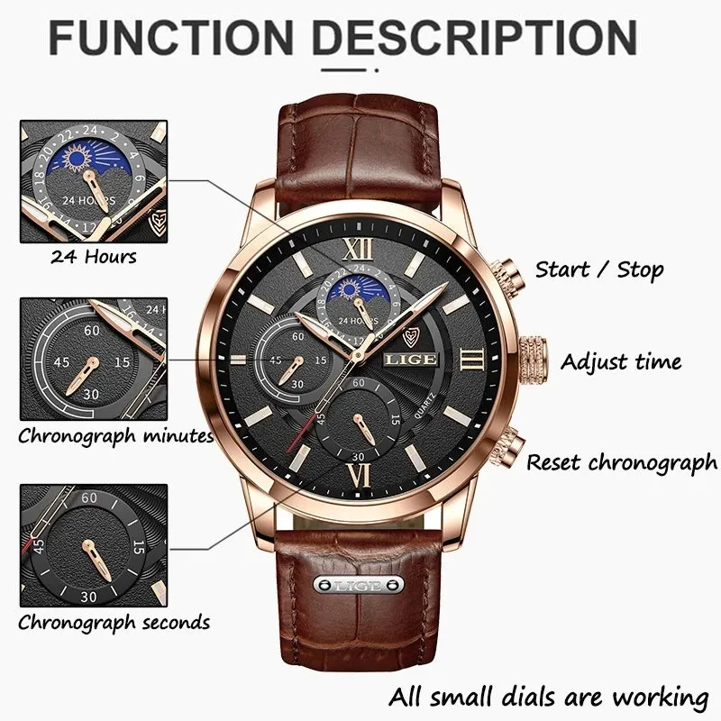 Leather Strap Luxury Quartz Watch