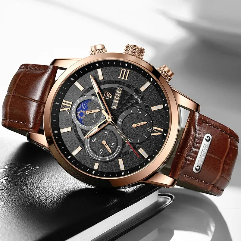 Leather Strap Luxury Quartz Watch