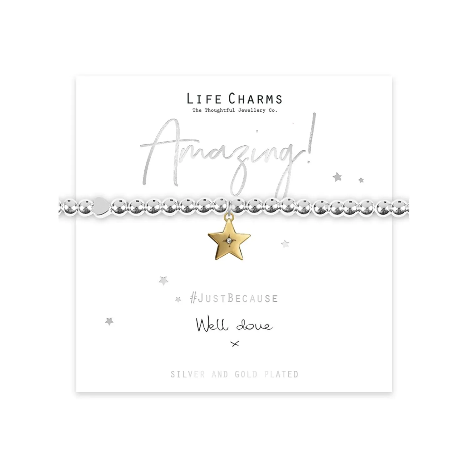 Life Charms "Well Done" Gold Star Bracelet