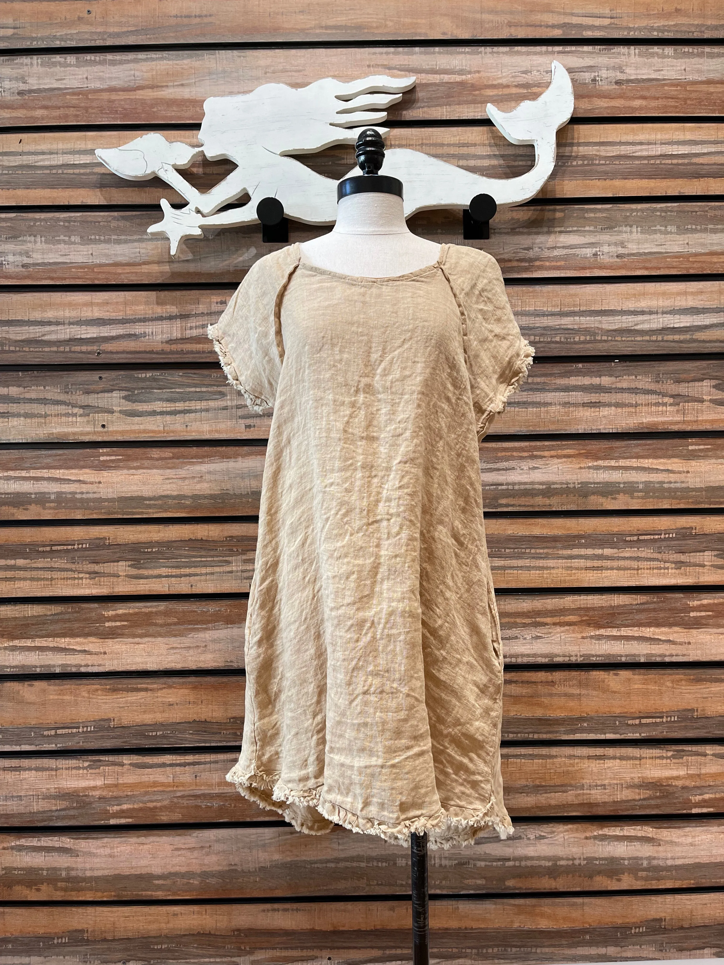 Linen Short Sleeve Dress