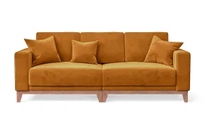 Lucca 3 Seater Sofa Gold Velvet