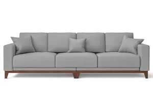 Lucca 4 Seater Sofa Grey Leather